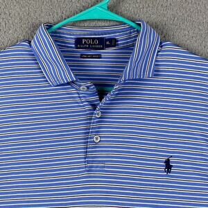 Polo Ralph Lauren Pima Soft Touch Polo Shirt Men's XL Blue White Striped